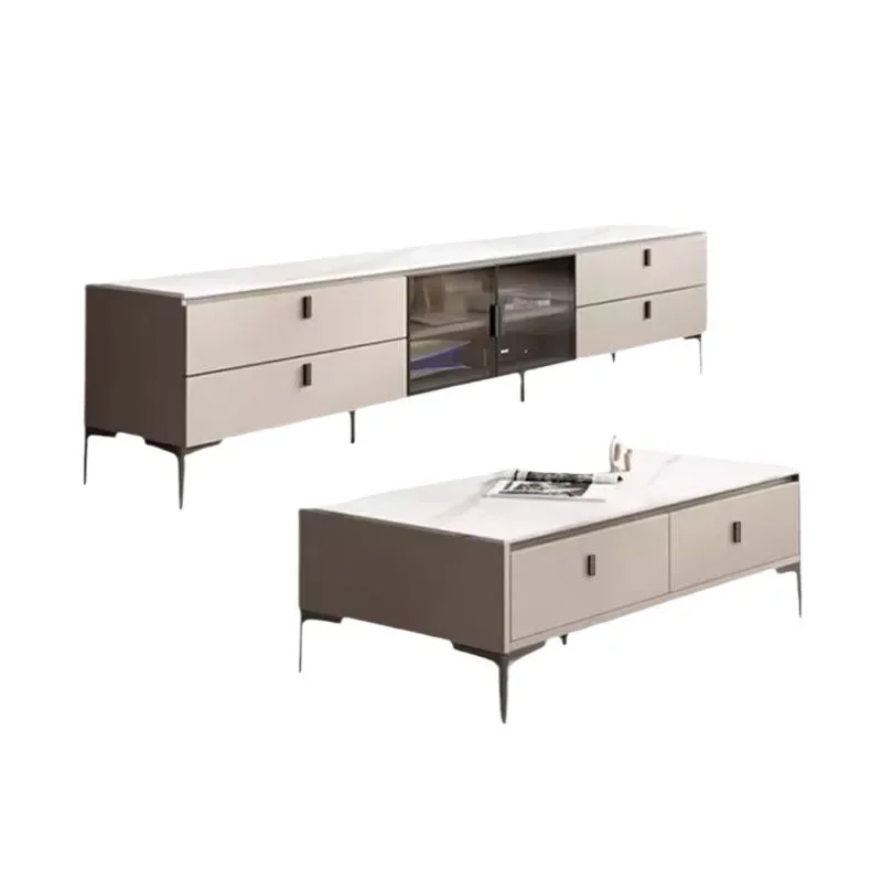 

TV cabinet, coffee table, combination, living room, modern, simple, small apartment