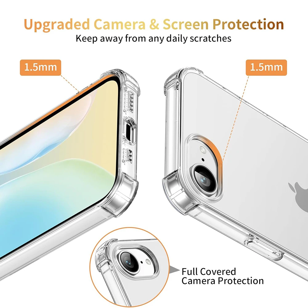 Luxury Shockproof Silicone Soft Case For iPhone Se4 2025 SE 4 Ultra Thin Clear Back Cover For iPhone 16E Transparent Shell Coque