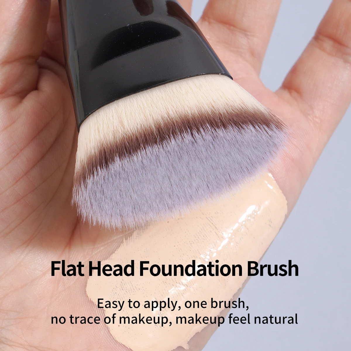 Brocha de maquillaje impecable, 2 uds., brocha de contorno de base plana/ángulo, brocha de maquillaje debajo de los ojos para crema líquida, Kit de herramientas de belleza de maquillaje