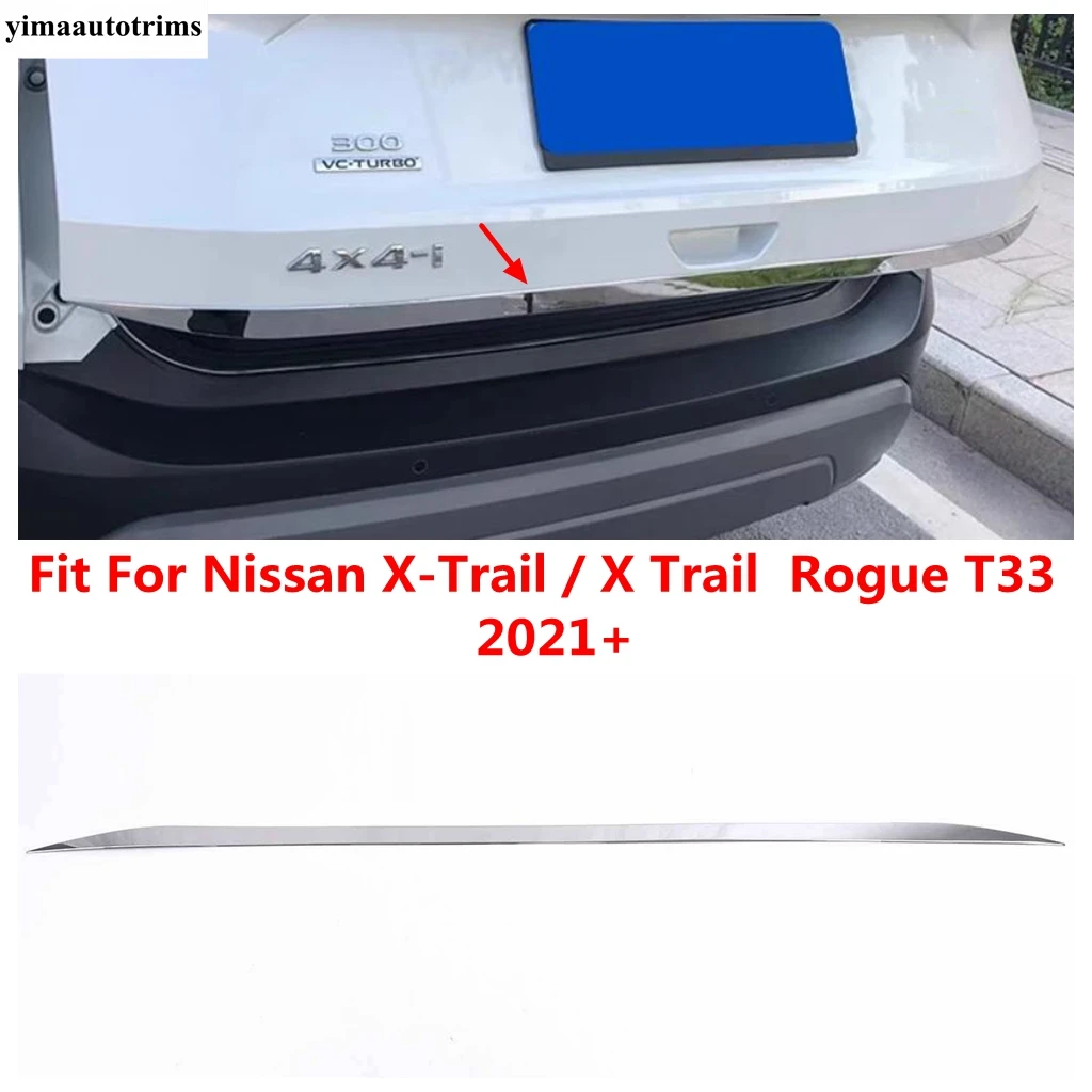 

For Nissan X-Trail / X Trail Rogue T33 2021 - 2024 Accessories Rear Trunk Tailgate Door Handle Strip Cover Trim Stainless Steel