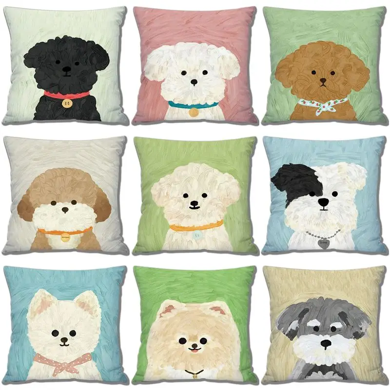 

Cute Dog Pillow Covers Decorative Vintage Dog Pet Pillows Case for Girl Room Aesthetics Pillowcase for Pillow Kid Child Bed Sofa
