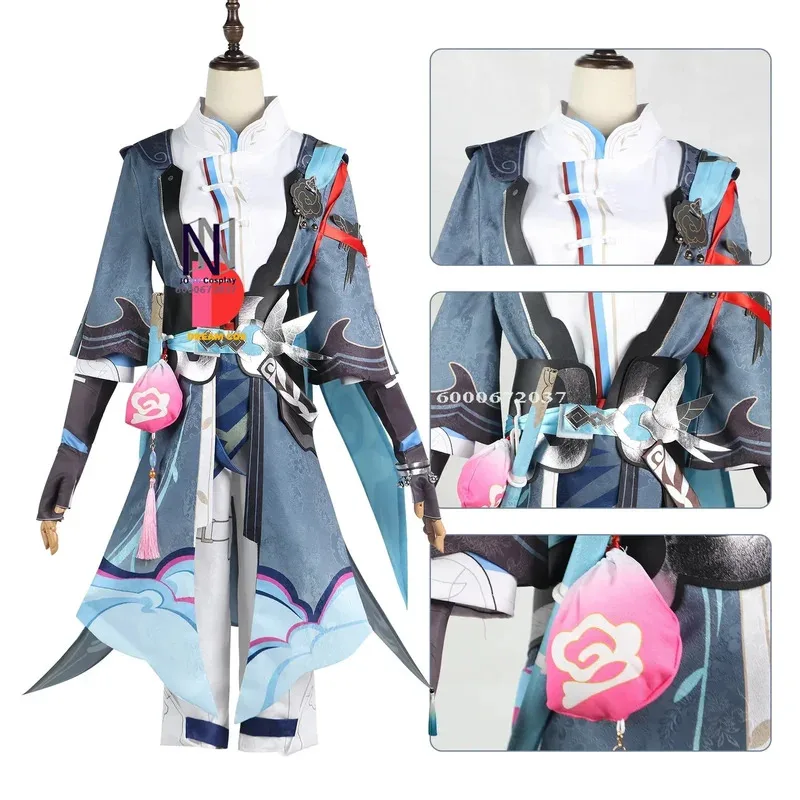 Honkai Star Rail Spiel Yanqing Cosplay Kostüm Party Outfits Komplettes Set mit Perücke Schuhe Rollenspiel Kleidung für Fans Veranstaltungen Heißer Verkauf