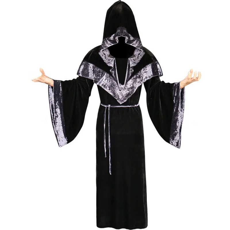 loween Velvet Robe Cape with Hood Witch Performance Costume Stage ow Women's Traditional Chinese Clothing Fairy T Theme