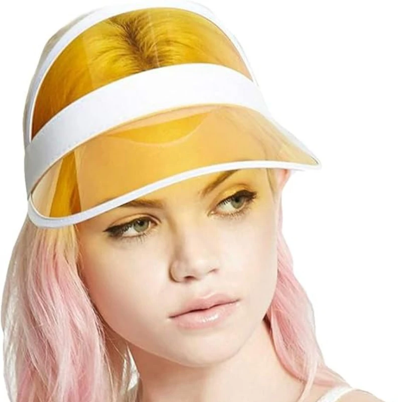 

Ретро ярких цветов, модная женская шляпа от солнца с открытым козырьком, пустой топ, шляпа для гольфа, спортивный козырек от солнца на открытом воздухе, отдых на море