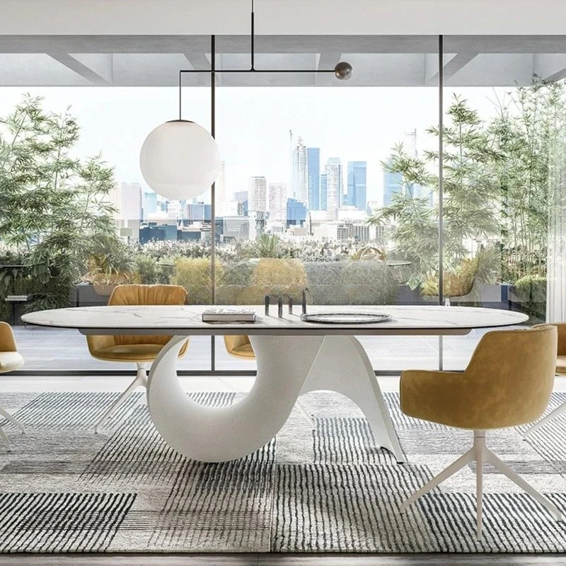 FG natural marble dining table modern minimalist home restaurant high-end creative dining table