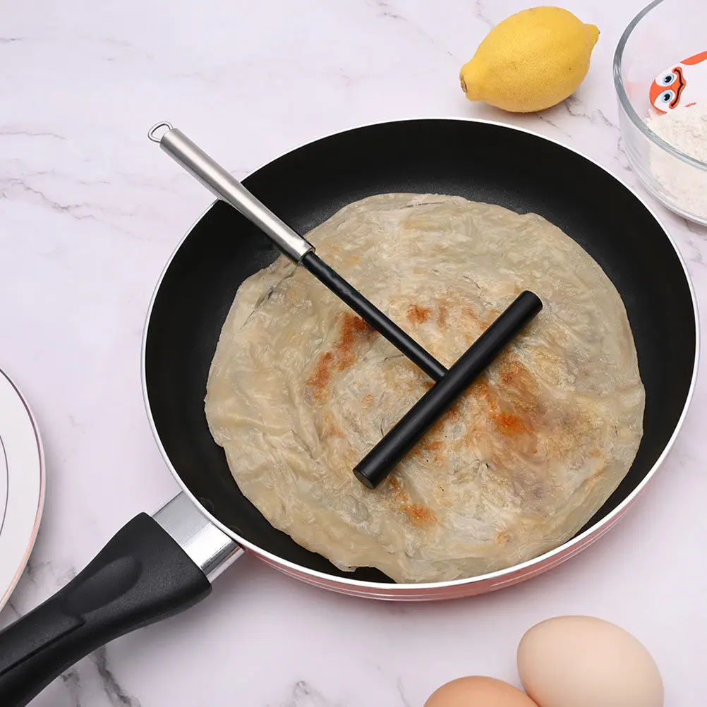 2Pcs Premium Crepe Spreader Set Stainless Steel Handle Nylon Blade Professional Pancake Making Tool for Batter Spreading on Pan