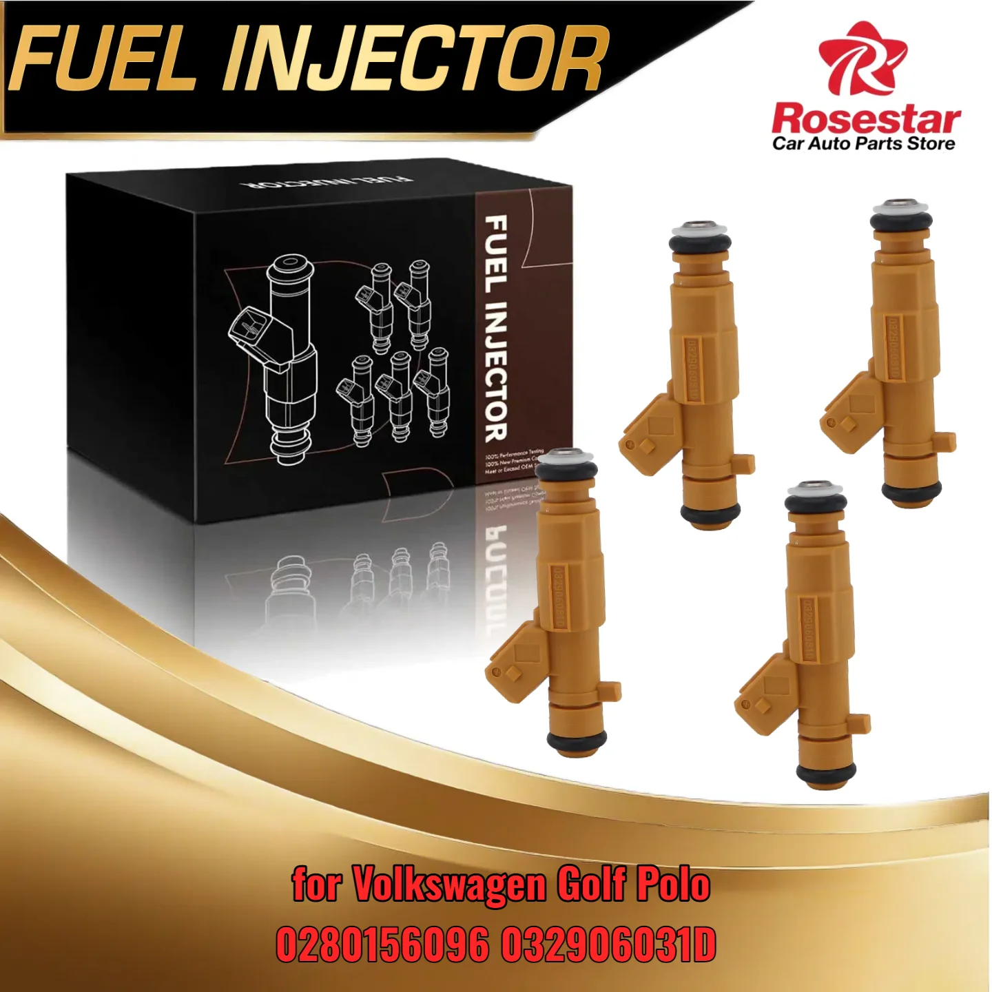 

4-Piece Injector Set for Volkswagen Golf Polo for Seat Cordoba Compatible with 0280156096 032906031D
