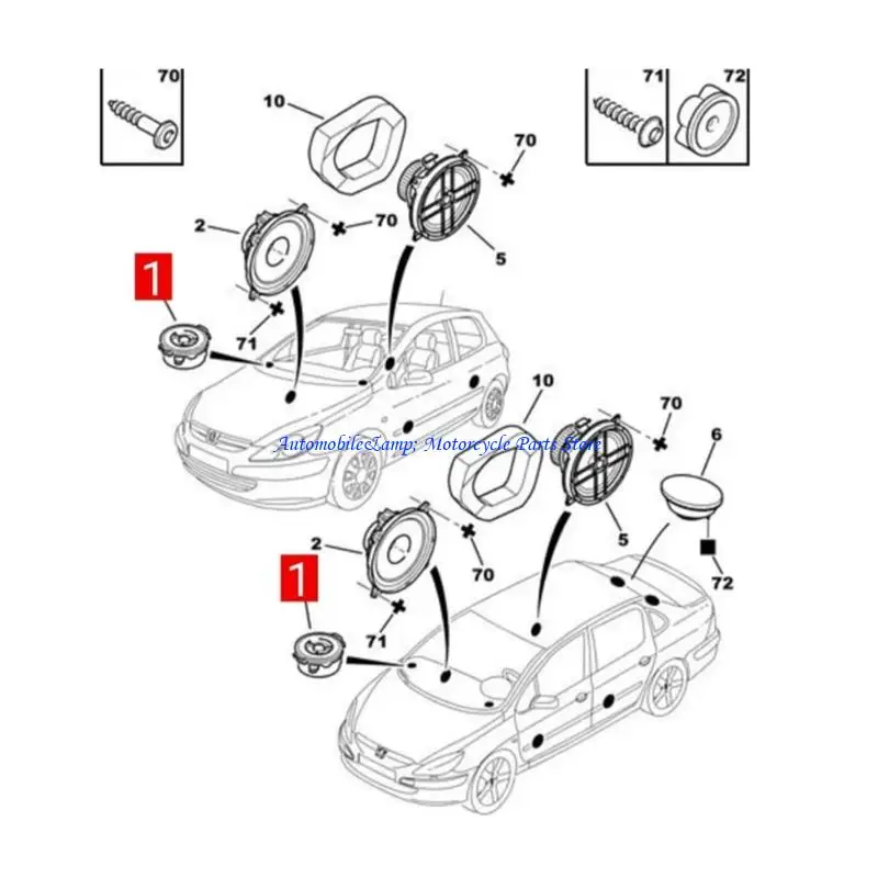 

H7BD Vehicle Tweeter Lightweight Construction Auto sound Tweeter 6562C7 Replacement Vehicle Accessories for 307 408 Use