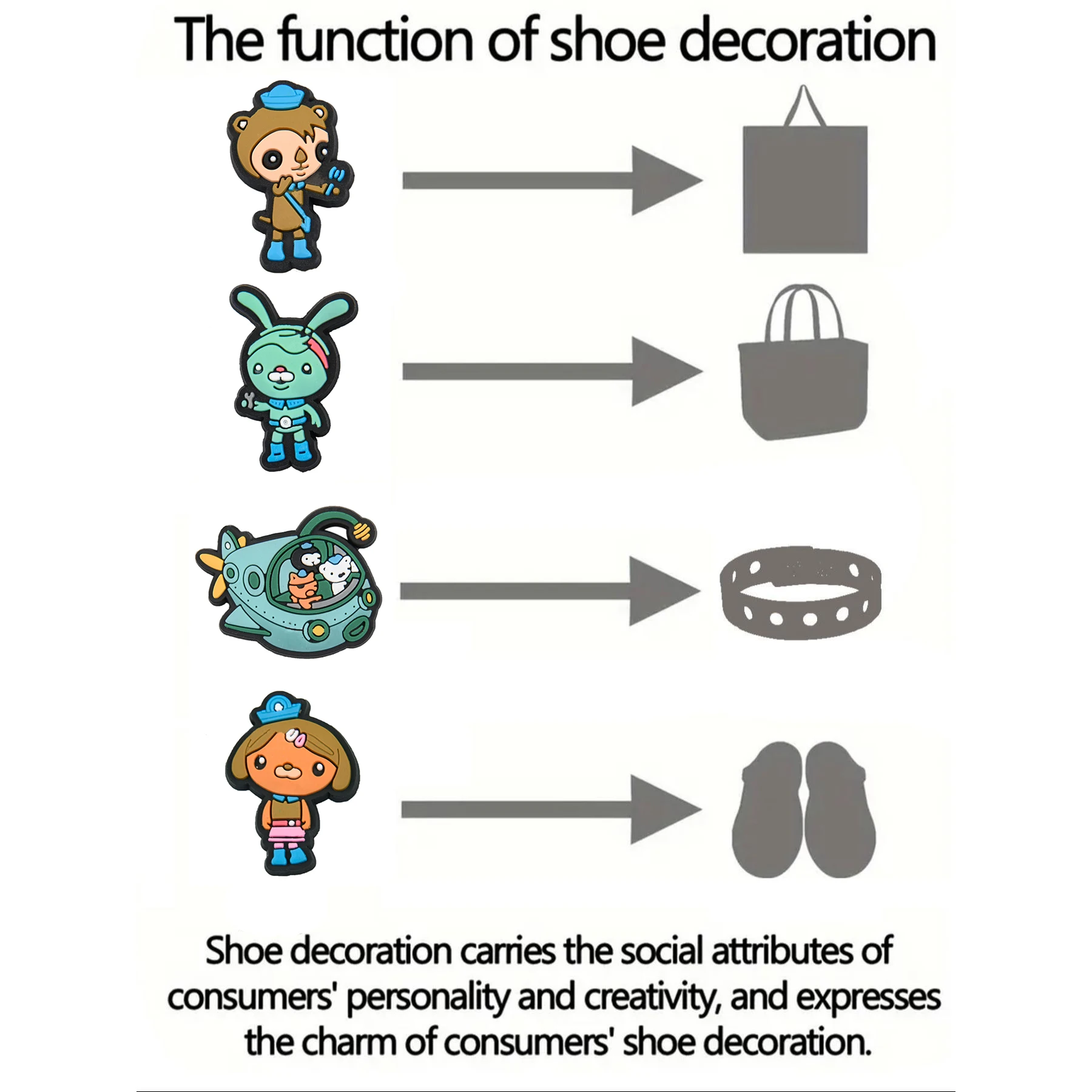 11-100pcs The Octonauts Cartoon Shoe Charms For Clogs Ghost Shoe Decoration Premium Quality Popular Shoe Accessories Great Gift