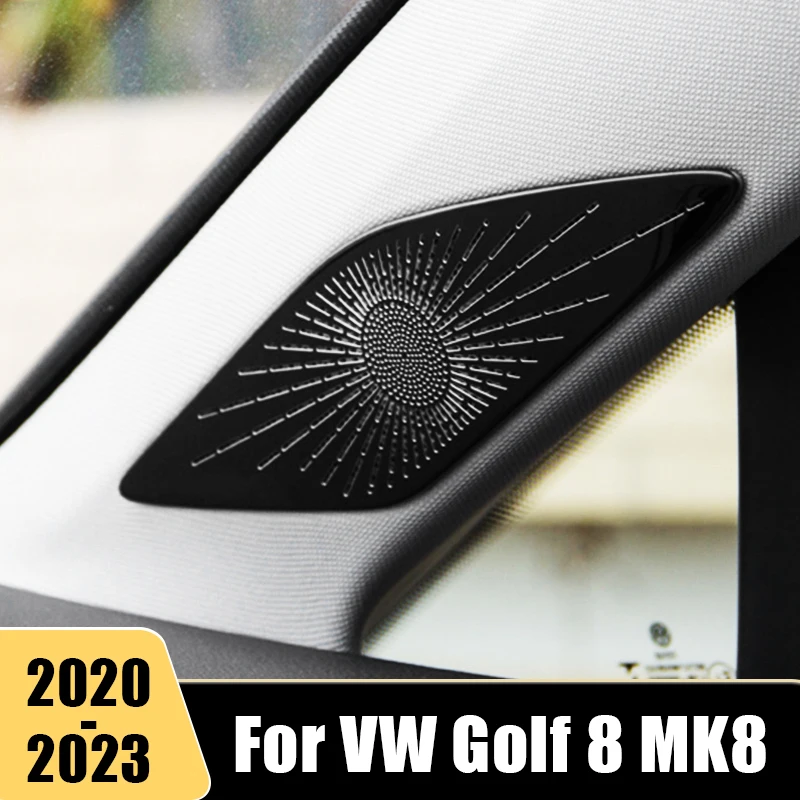 

For Volkswagen VW Golf 8 MK8 2020 2021 2022 Stainless Car Front Door Window Inner Triangle A Colum Cover Trim Interior Accessori