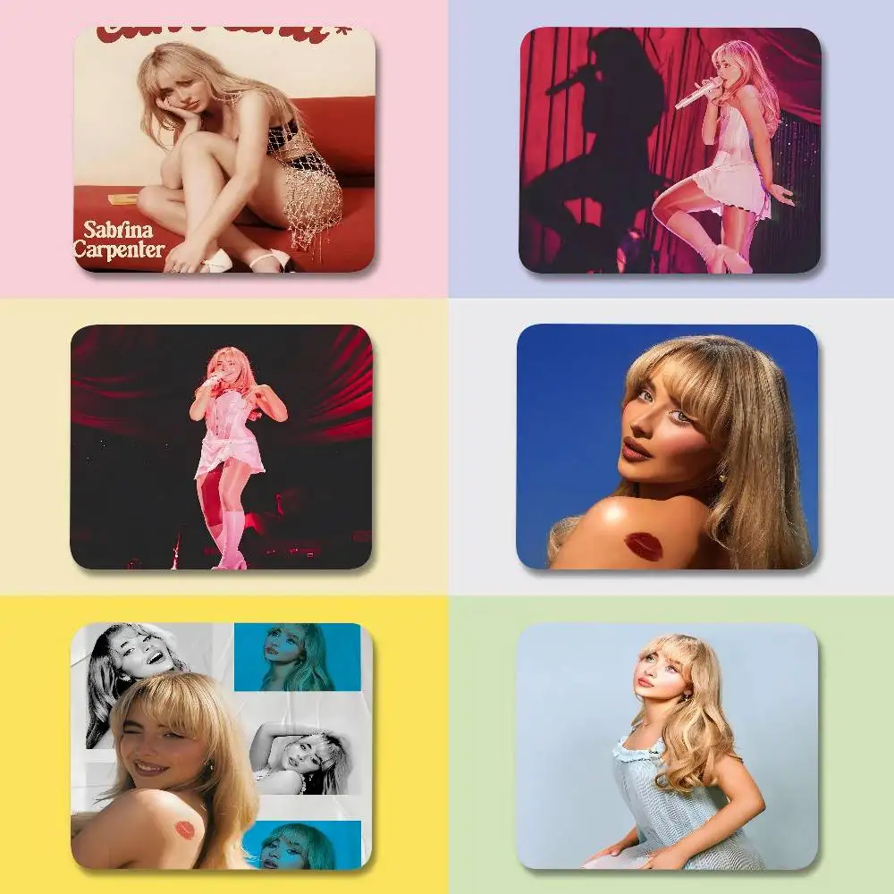 

Модный мини-коврик для мыши Fashion Singer S-Sabrina C-Carpenter, маленький офисный коврик для мыши с прошитыми краями, нескользящая резиновая основа для дома