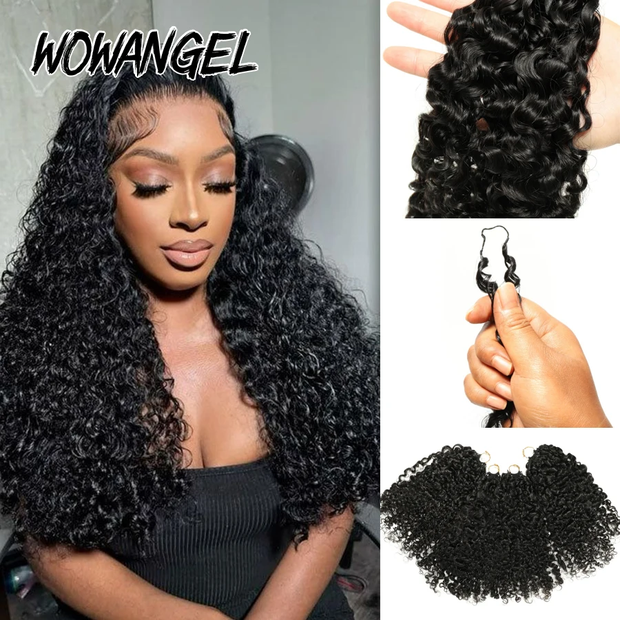 Cabello birmano curly con plumas para trenzas, pre-separado, sin nudos invisible, extensiones de cabello humano 100% para mujer 3