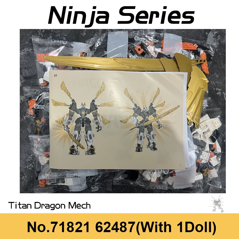 2024New Ninja Series Cole Titan Dragon Mech Building Blocks Rise of the Dragon Samurai Mecha Bricks Toys For Boys Christmas Gift