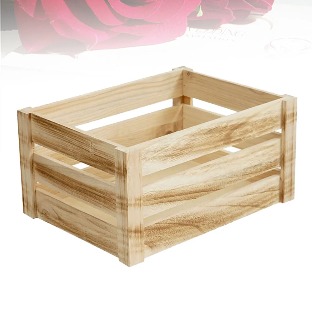

Wooden Storage Box Bins Multi-purpose Container Toys Sundries Cosmetics Basket Solid Child