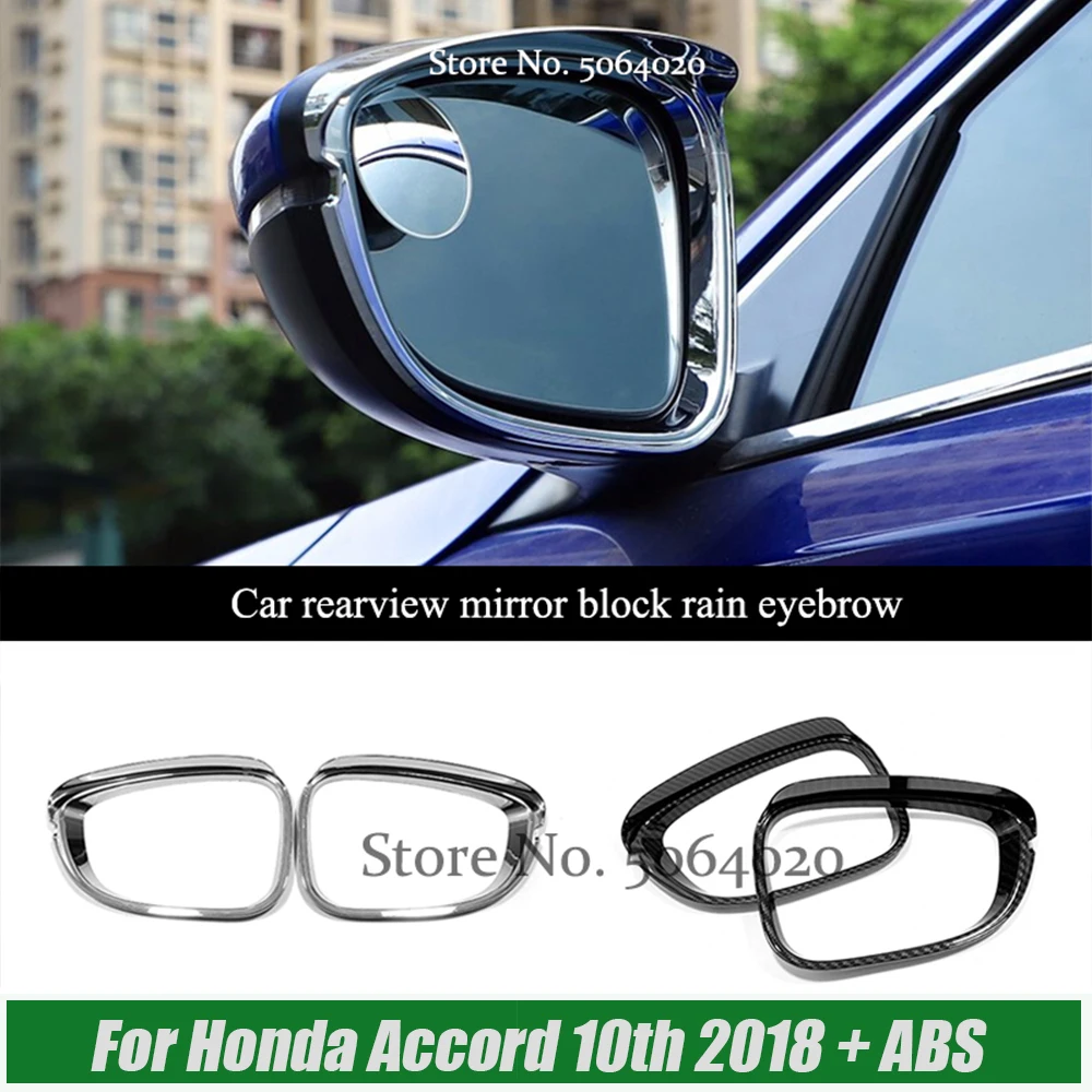 For Honda Accord 10th 2018 2019 2020 2021 2022 Accessories ABS Chrome Car rearview mirror block rain eyebrow Cover Trim Sticker