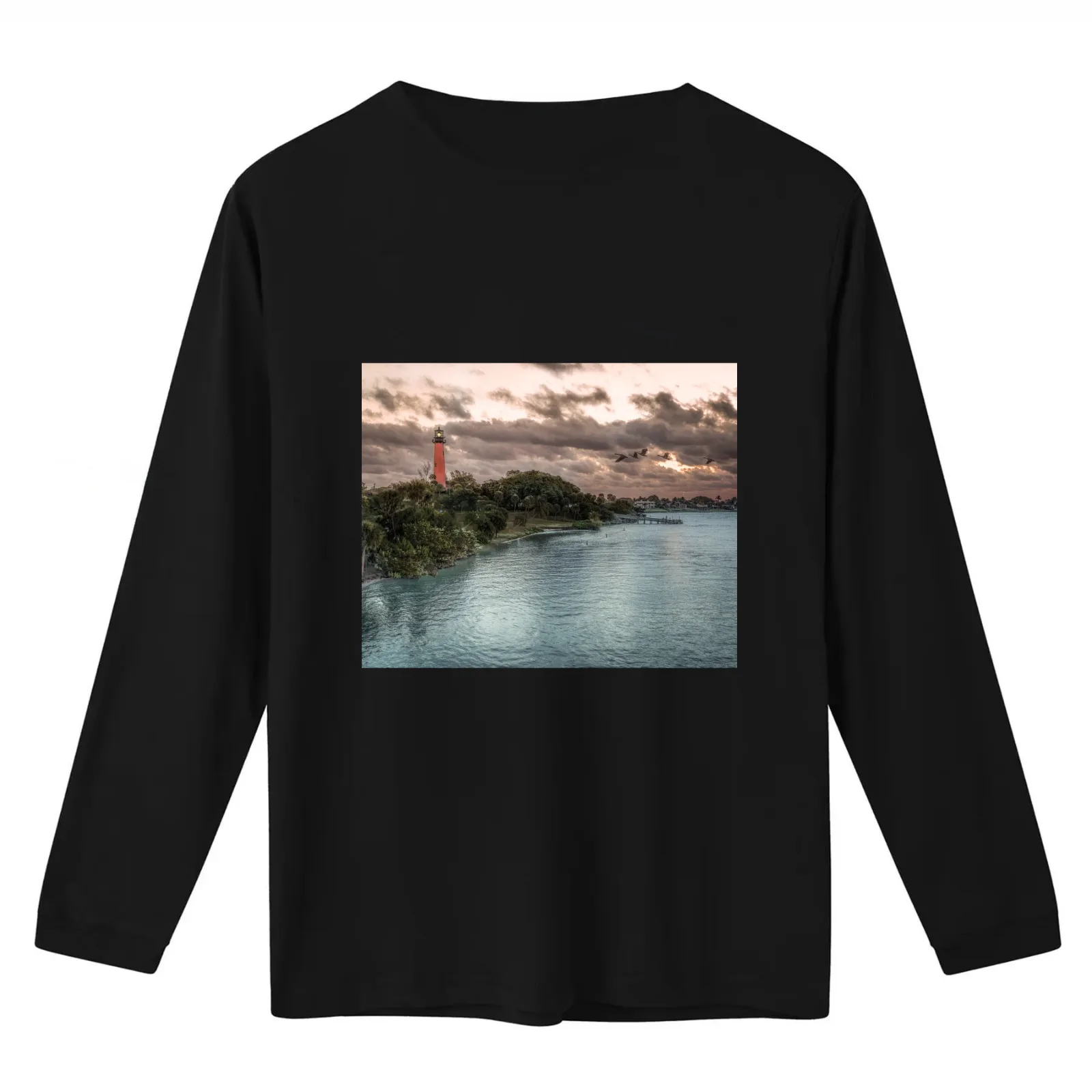 Jupiter Inlet Lighthouse T-Shirt Summer Casual Cotton Tee Oversized Streetwear Tops Vintage Graphic Print Unisex Men Women