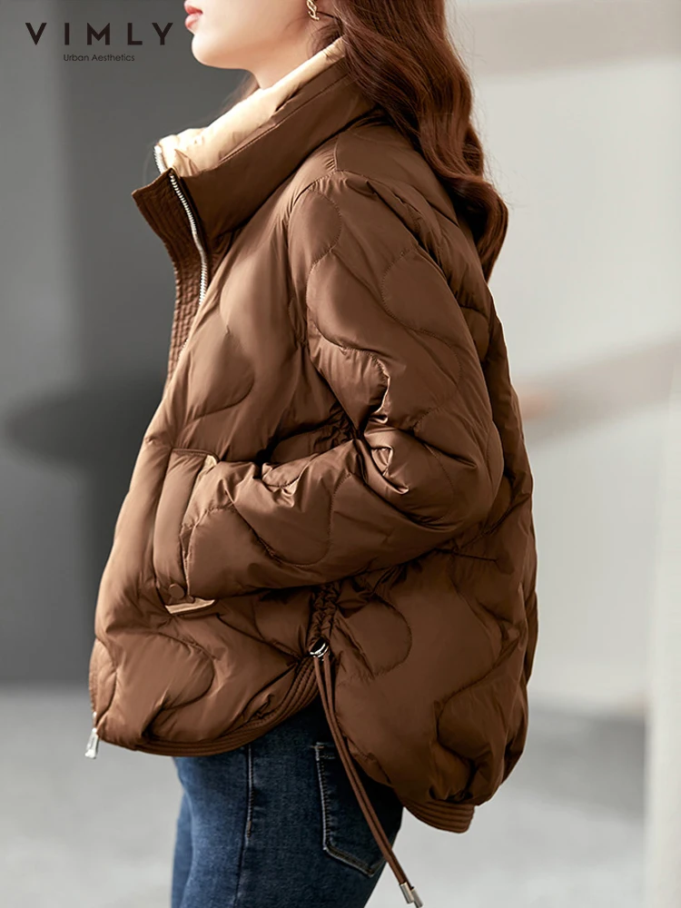 Vimly Short Puffer Duck Down Jacket Women Luxury Loose Thick Warm Winter Coats Ladies 2022 Female Fashion Clothes for Women