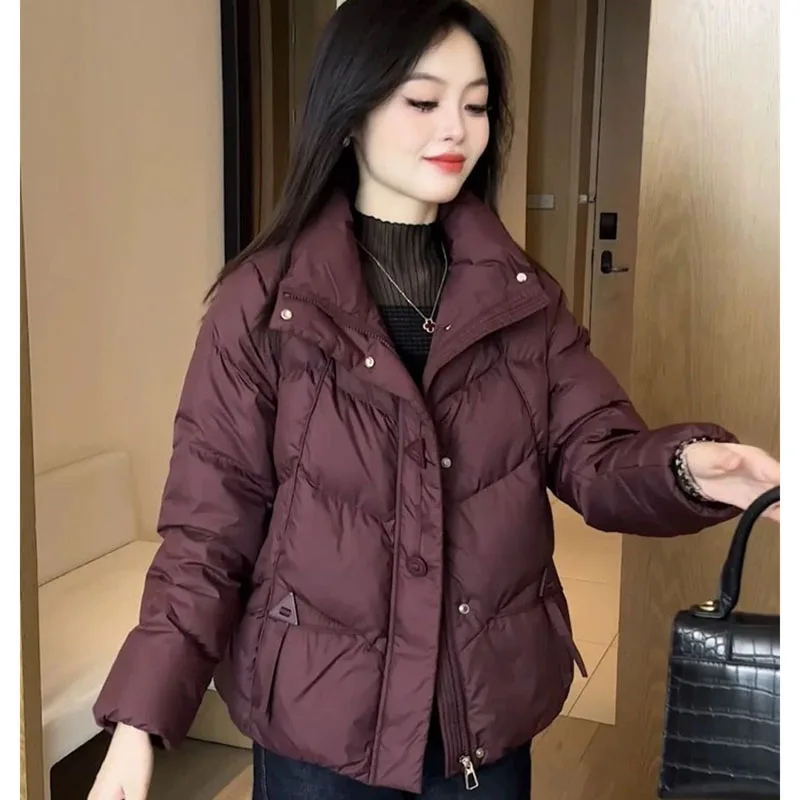 Autumn Winter Female thicken Down Cotton Coat 2025 Women Fashion Cotton Padded Jacket Korean Ladies Long Sleeves Parkas Outwear