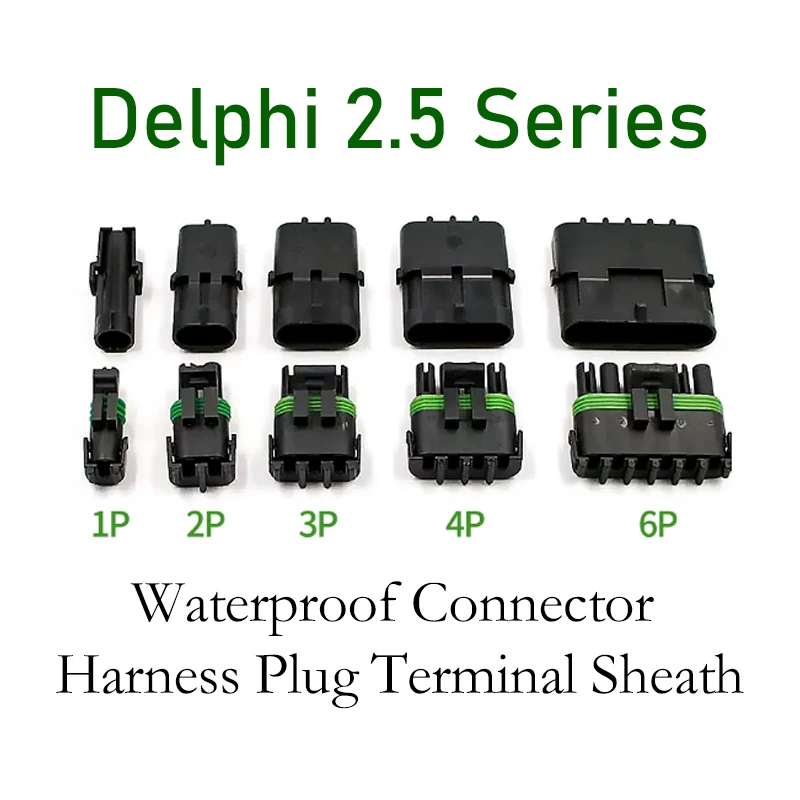 10 Sets Delphi GM Automobile Connector 2.5 Series Electric Waterproof Harness Plug Terminal 1/2/3/4/6P 12015792 12015793