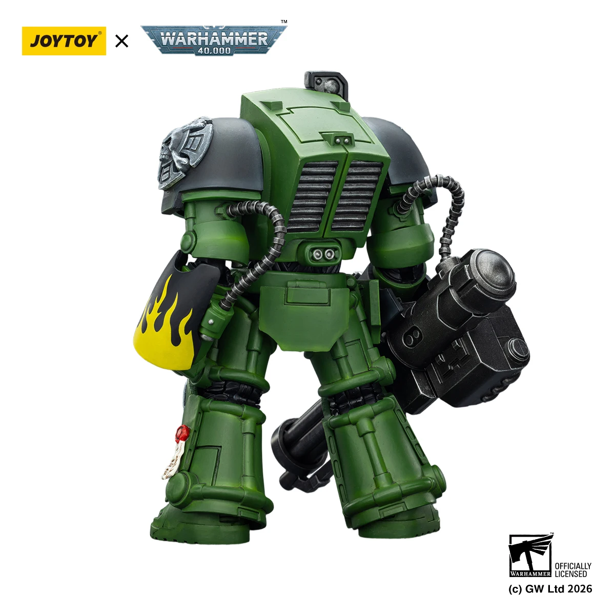 JOYTOY Warhammer 40K 1/18 Action Figure Salamanders Terminator 3 with Power Fist and Assault Cannon Model view 2