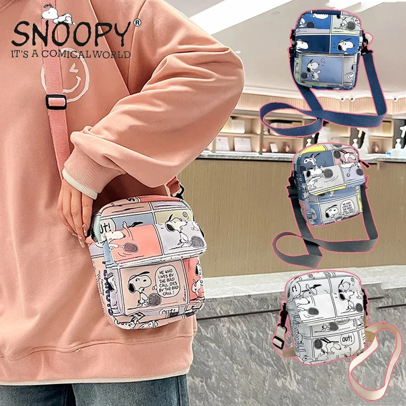 Snoopy Small Shoulder Bags Nylon Women Mobile Phone Bags Mini Female Messenger Purse Lady Wallet New Female CrossBody Bag kawaii