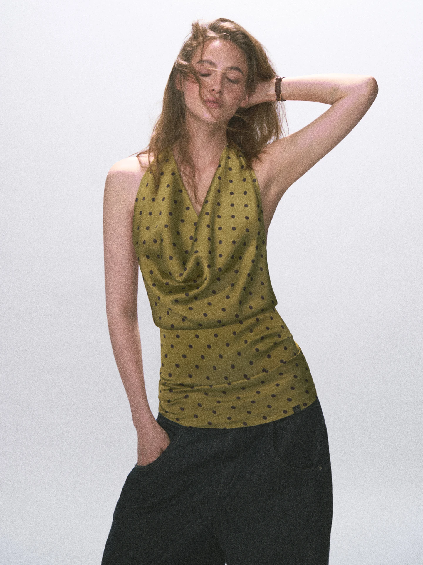 ANDYET AD1 Vintage Backless Strap Vest Sleeveless Neck Hanging Waist Cinching Summer Top Women's Fashion Original Design