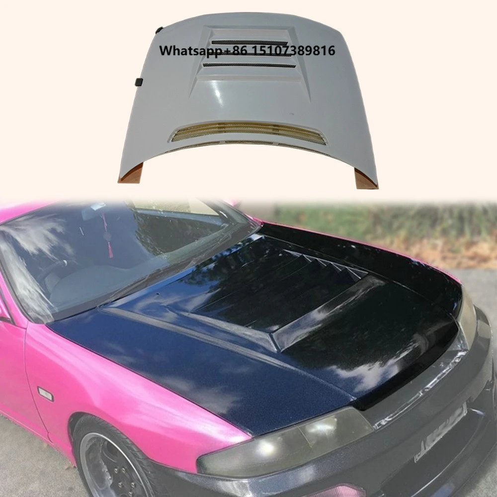 For Skyline R33 GTS Spec 1 DM Style Fiberglass FRP Unpaint Bonnet Hood