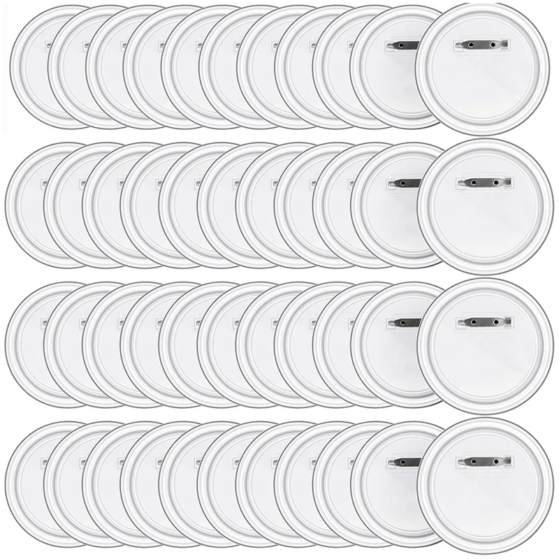 50 Stück Button Maker DIY Knopfs tifte, Acryl Design Button Abzeichen Clear Button Pin Abzeichen