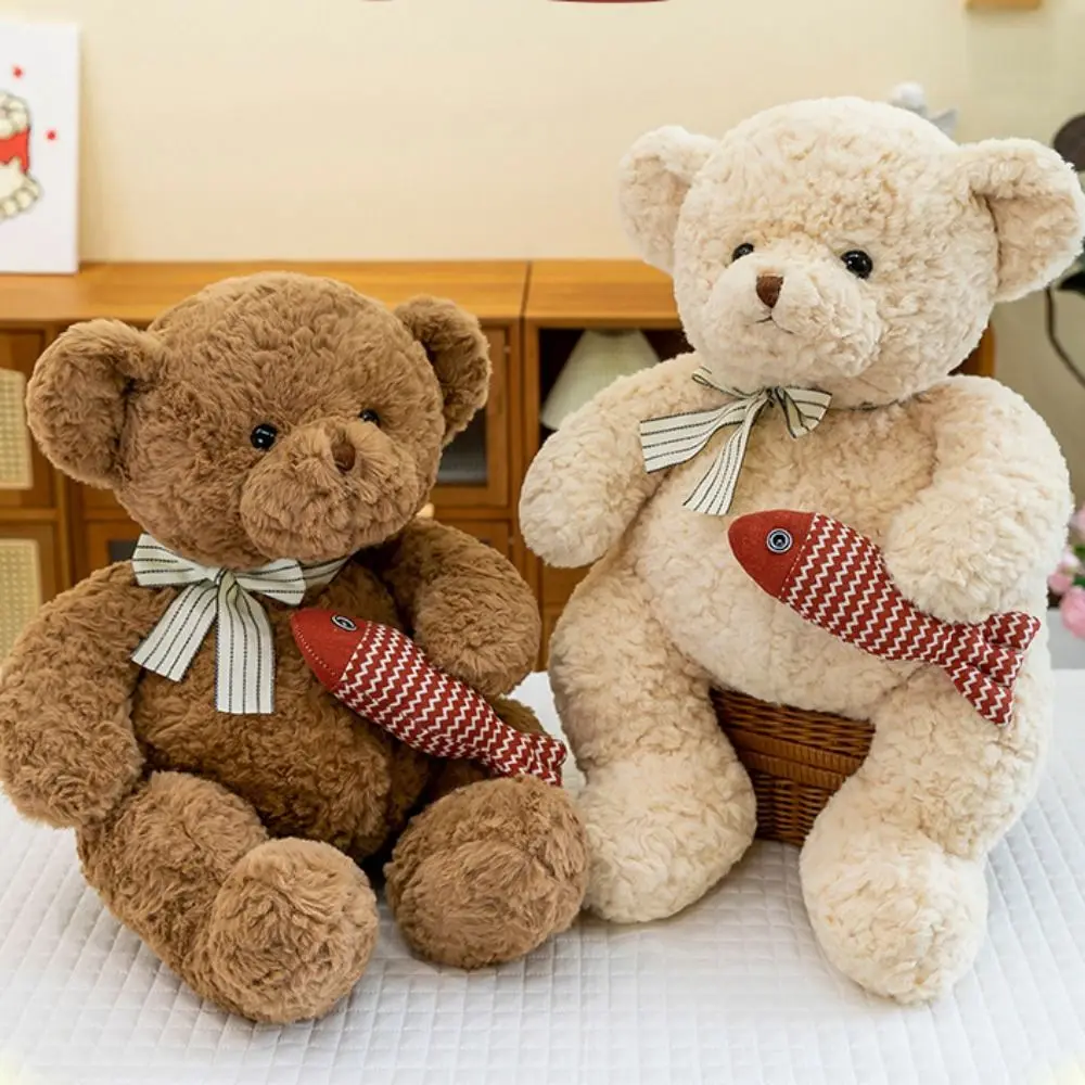 

Dressing Bear Hug Fish Bear Plush Toy PP Cotton Soft Bear Stuffed Toy Kong-Fu Collection Stuffed Soft Bear Doll Kids Gifts