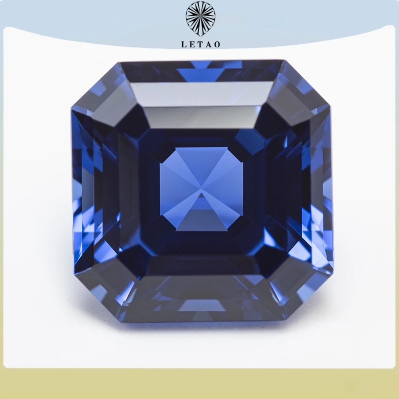 

Lab Grown Sapphire Royal Blue Color Square Asscher Cut VVS1 Charms DIY for Jewelry Making Material Selectable AGL Certificate