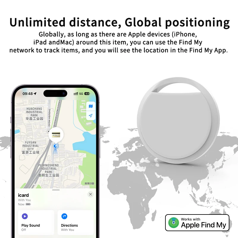 Appleの「探す」機能対応 ミニ追跡デバイス スマートiTag 子供/ペット/車/紛失物用GPSトラッカー スマートBluetoothトラッカー iOSシステム対応