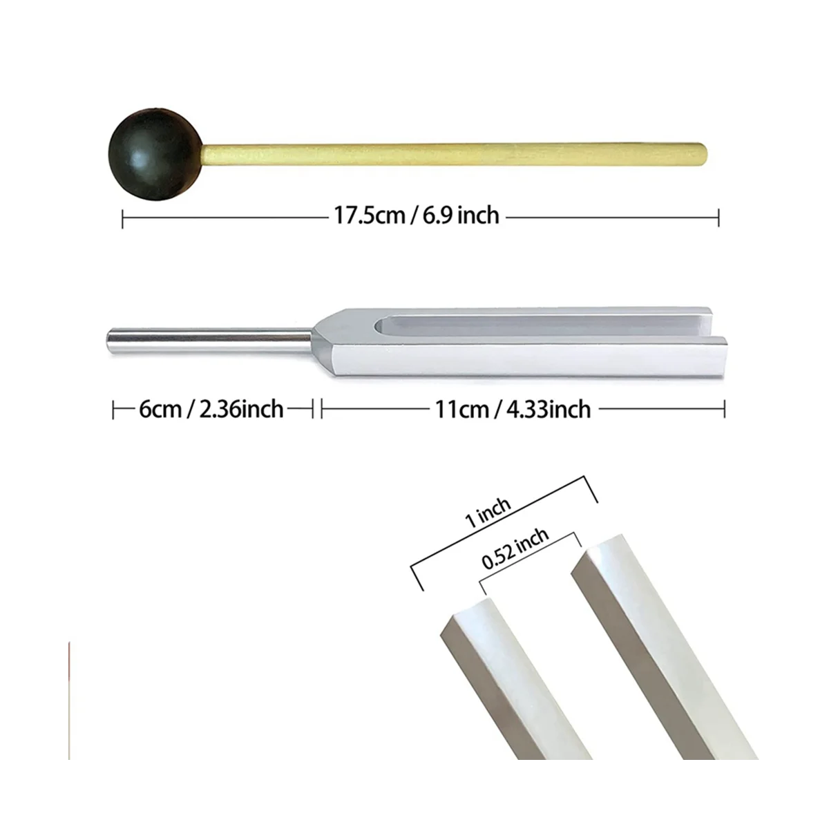 Tuning Fork Tuner with Mallet Set for Repair Healing Nervous System Testing Tuning Fork Health Care, 528C