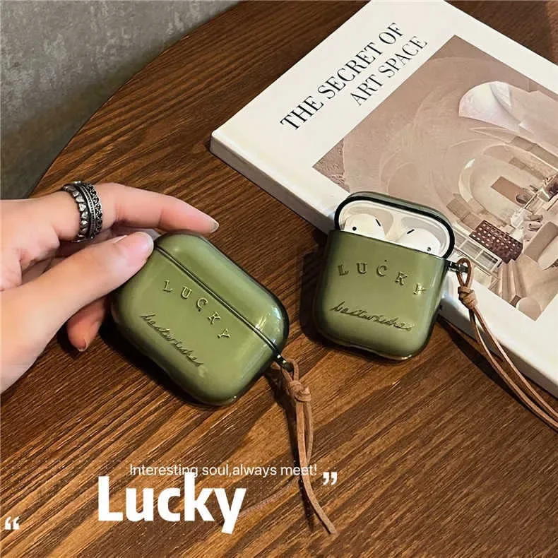 Ins Groene Lucky Siliconen Transparante Oortelefoon Cover Voor Apple Airpods 4 Pro 3 Case Voor Airpods 4 3e Generatie Air Pod 2 1 Case