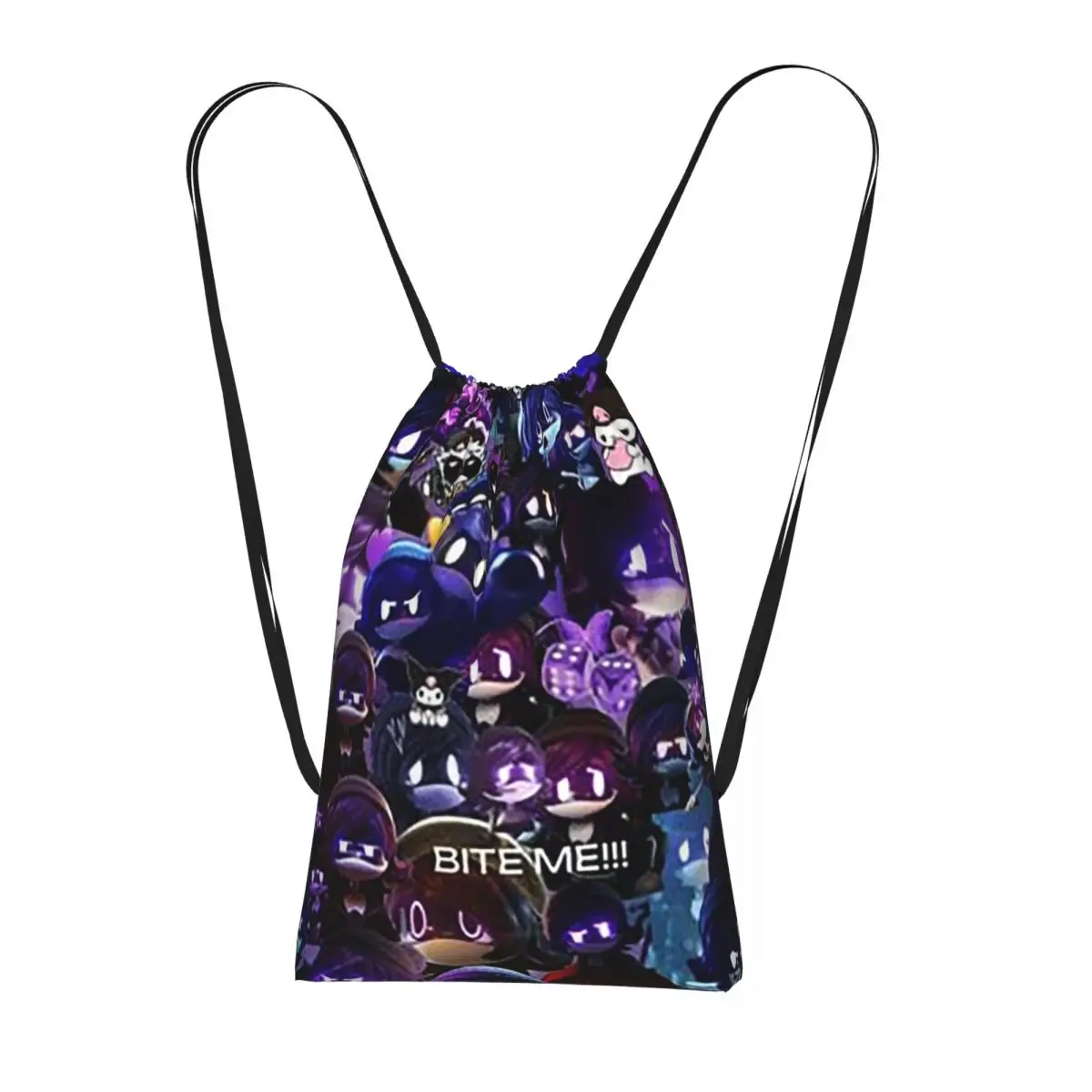 

Murder Drones Uzi Collage Backpacks Portable Drawstring Bags Sports Bag Book Bags for Travel Students