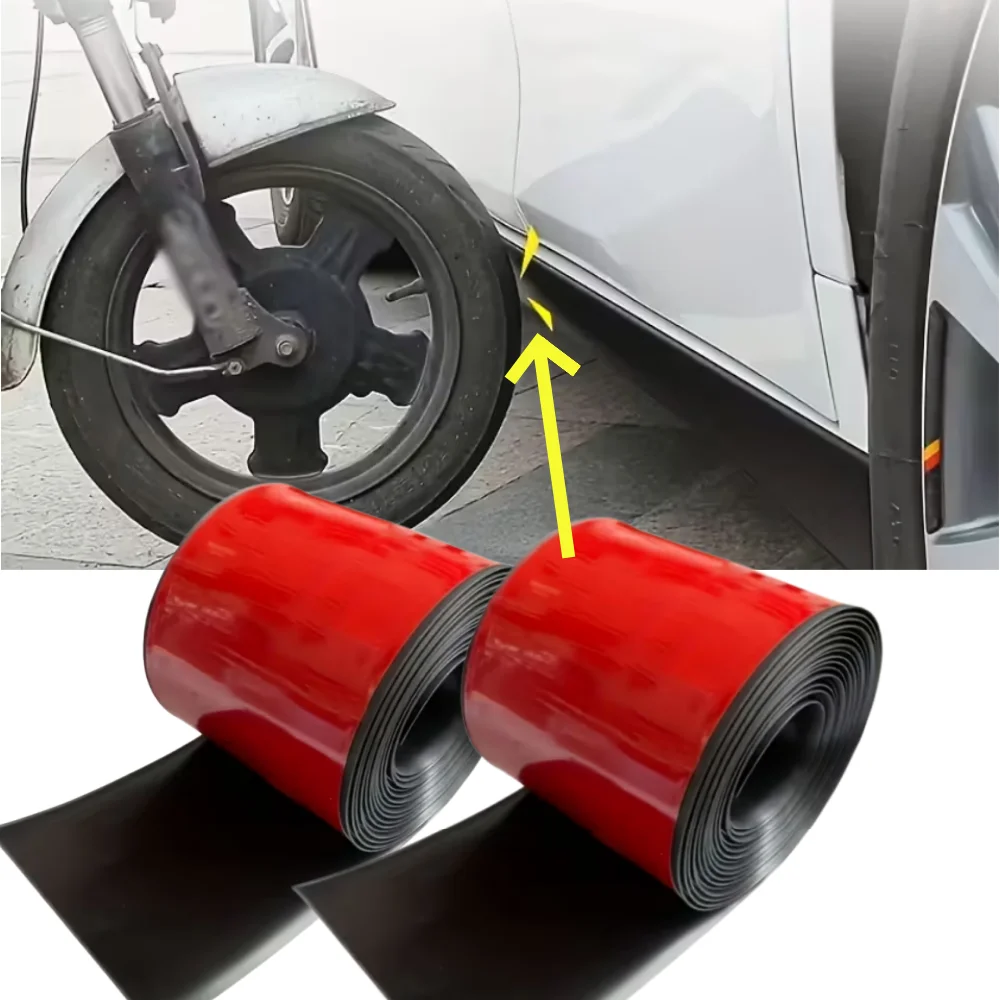 2/1m Long Car Side Scratch Strip, 1.97-Inch Wide Black Anti-Collision Strip, PVC Bumper Protector And Door Sill Decoration