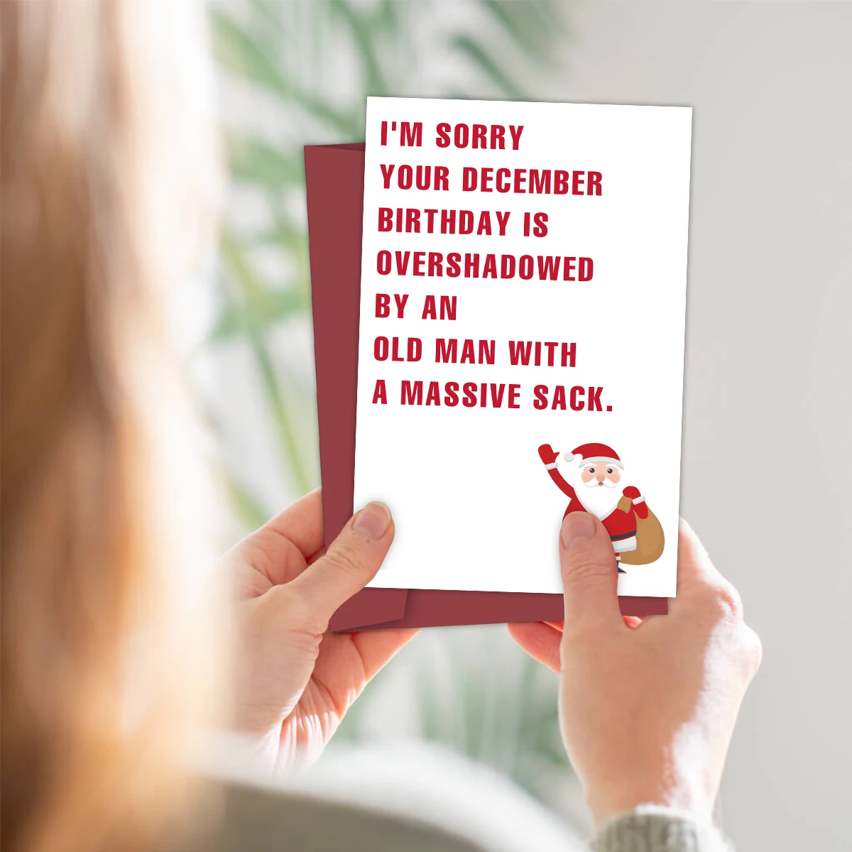 بطاقة عيد ميلاد مضحكة في ديسمبر للنساء والرجال، بطاقة عيد ميلاد سعيد لعطلة عيد الميلاد للأصدقاء، بطاقات هدايا عيد الميلاد المريحة #4