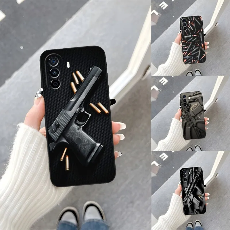 AK47 Handgun Gun BUllets Phone Case For Huawei P50 P30Pro P40 P20 P10 P9 Pro Plus P8 P7 Psmart Z Nova 8 8I 8PRO 8SE Coque