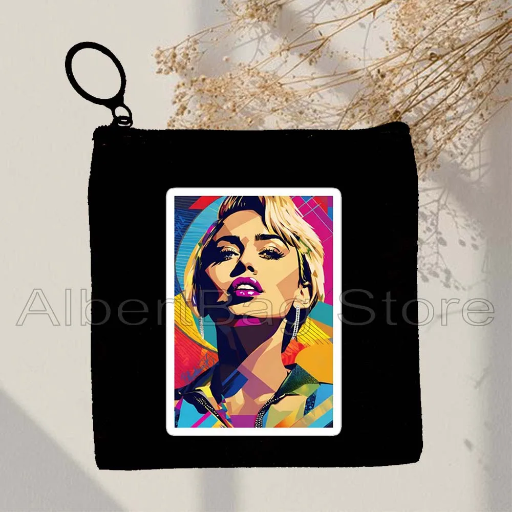 Fashion Miley Cyrus Eras Tour Fan Gifts Music Singer Cute Fan Gifts Cotton Canvas Coin Purse Bag Key Storage Card Wallet Pouch