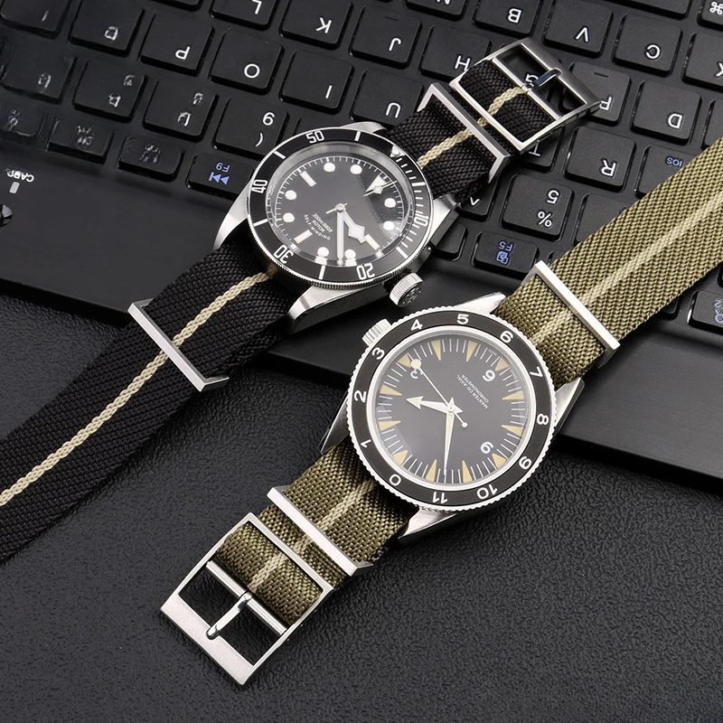 For Tudor Biwan Little Red Flower IWC Omega Rolex Nylon Woven High Density Knitting Men Women Replace Original 20 22 Watch Strap