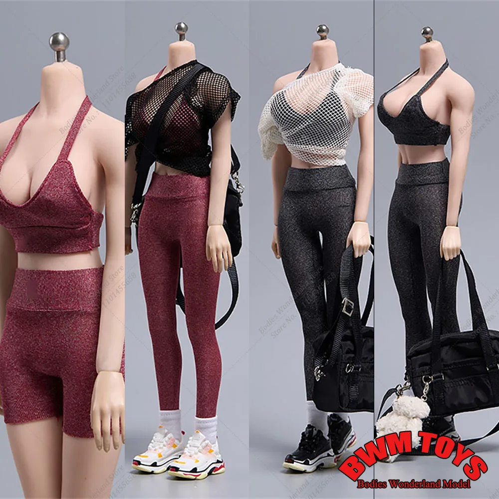 cdtoys cd075 1/6 Women's Yoga Suit Sports Vest Elastic Pencil Silm Pants Clothes Set Model for 12Inch Female Action Figure Body