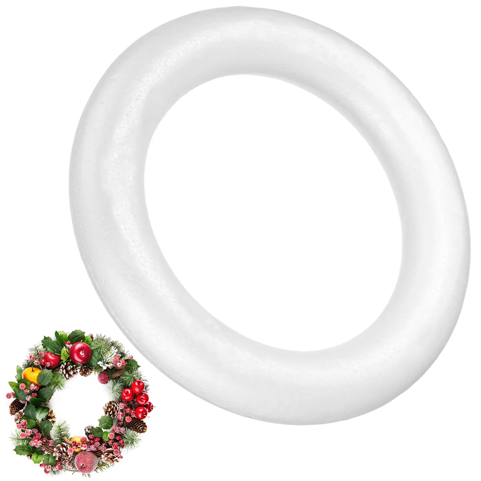 

White Foam Ring DIY Craft Material for Wreath Making Handmade Garland Ring Ornament Festival Decoration DIY Accessory Craft
