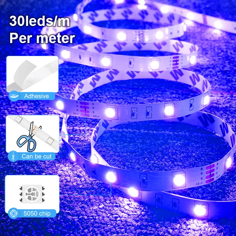 GreatWall LED Strips Lights RGB 5050 Per Meter 30Leds/m APP Control Multiple Colors Flexibility Tape For Bedroom Room Kitchen