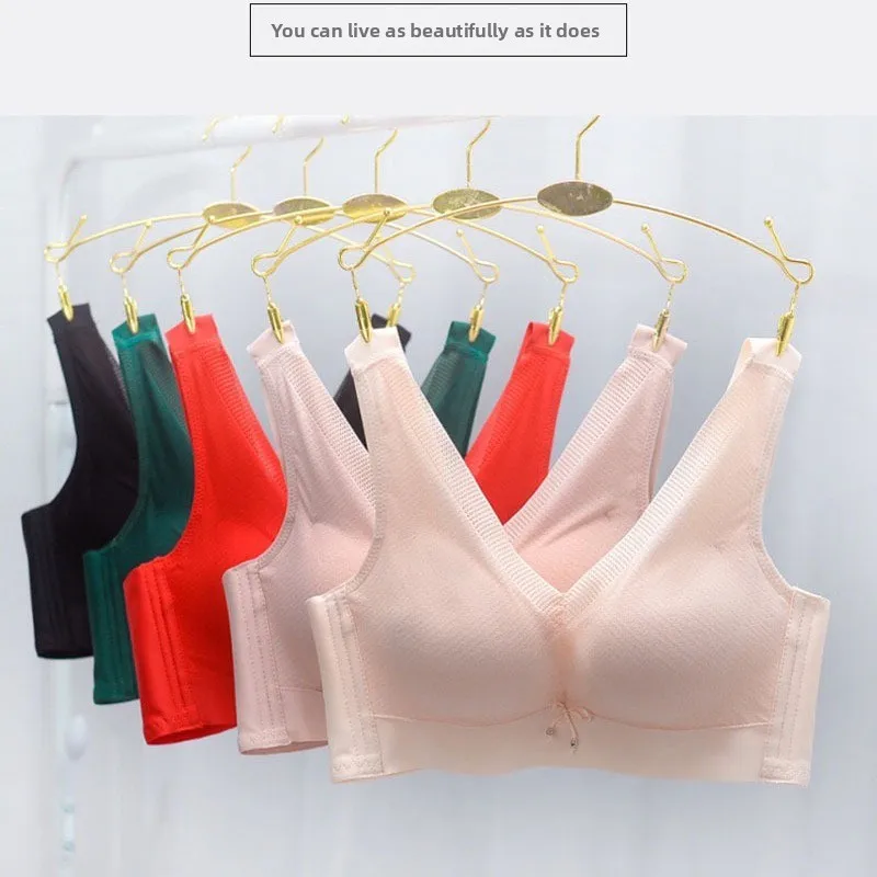 

Cloud Sensation Cotton Underwear with Steel Ring Magnet Mid-Thick Security Check Bra Comfortable Skin-Friendly Gathered Style