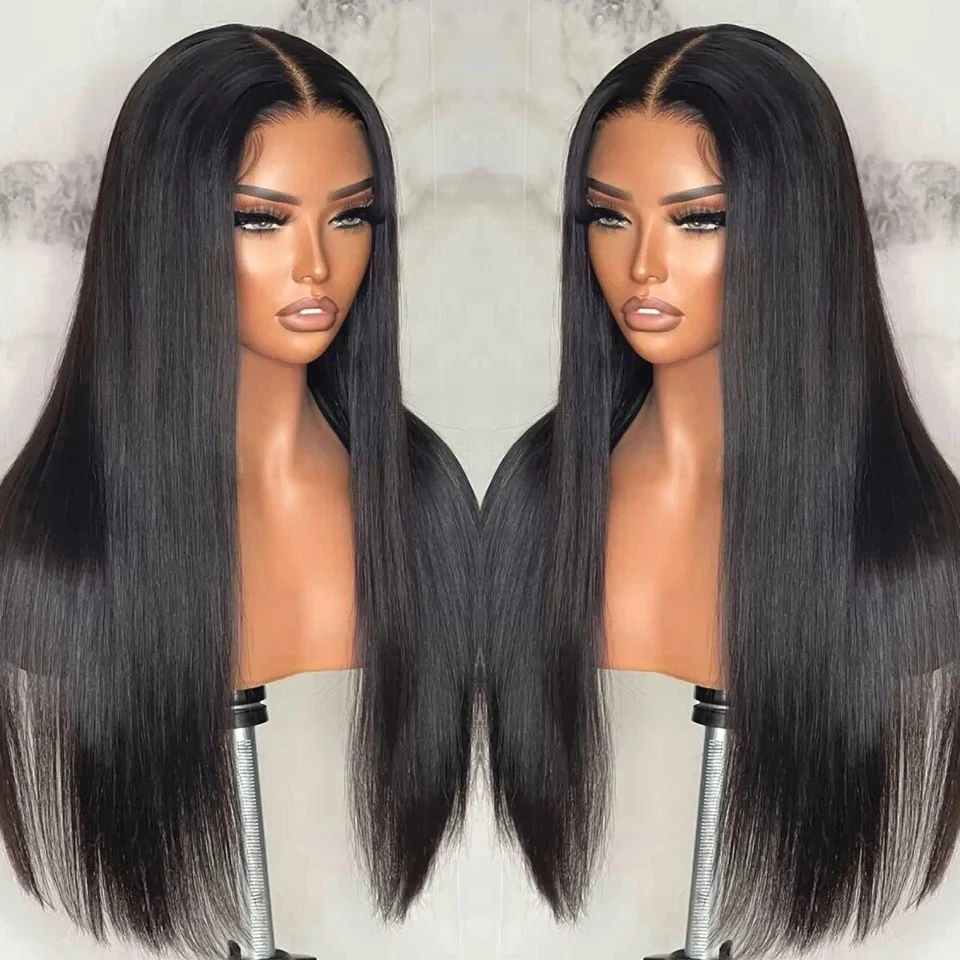 

30 32Inch Glueless 7x5 Lace Closure Ready to Go Human Hair Wig 6x4 Glueless Lace Frontal Wig Straight Wigs 180% Density