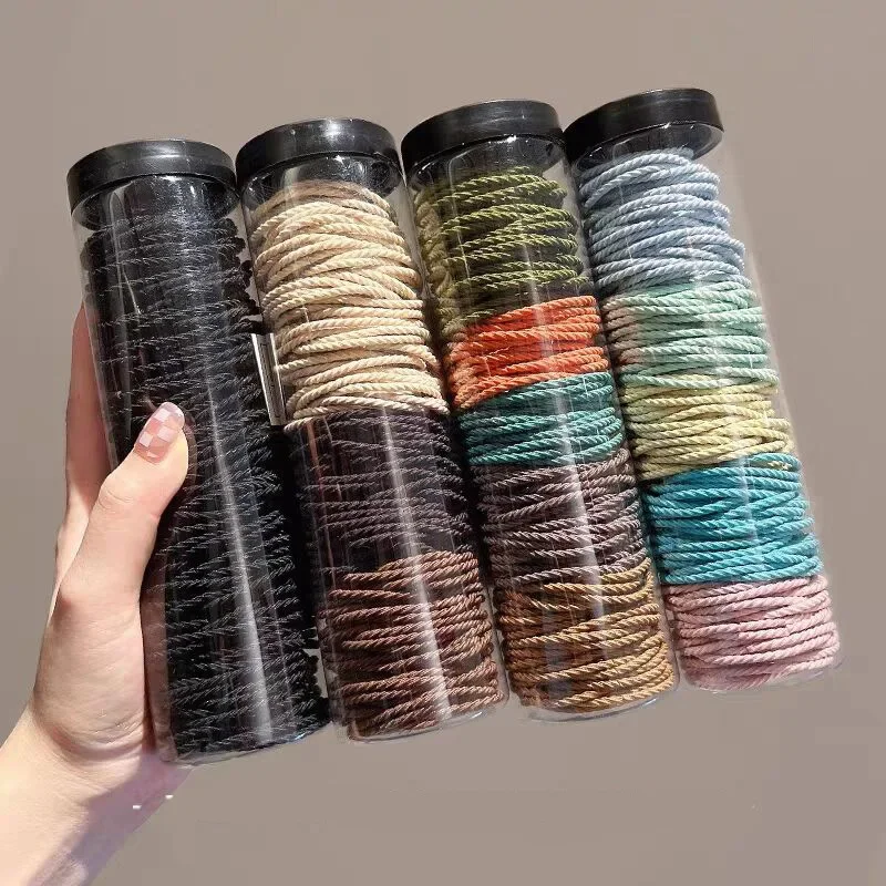 100/200 sztuk/partia damskie opaski do włosów jednokolorowa elastyczna gumka opaska do włosów opaska Scrunchie akcesoria do włosów dla dziewczynek kobiet — zdjęcie 5