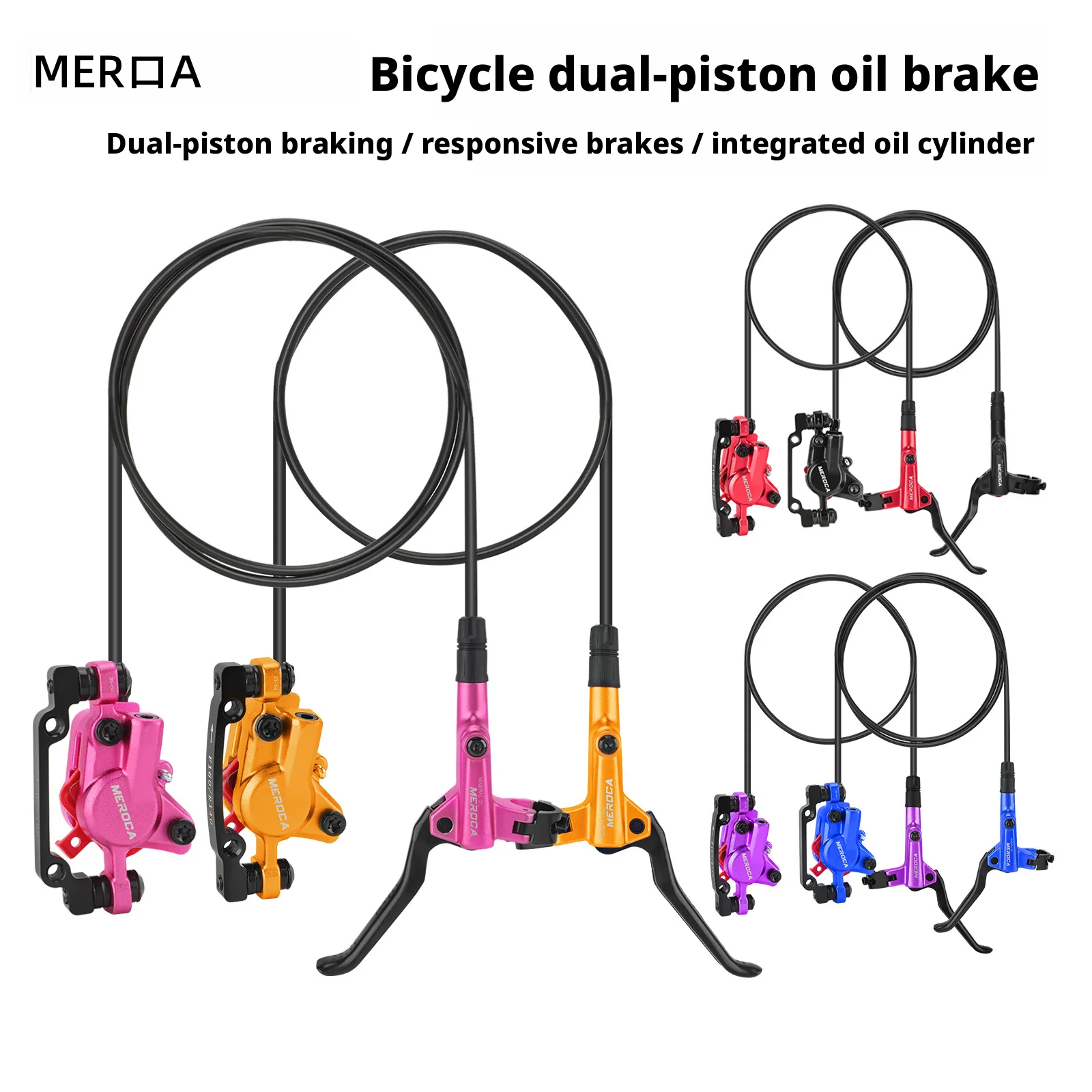 

MTB Bike Hydraulic Disc Brake Set 160mm Rotors Oil Calliper Plate Front Rear Mountain Bicycle Clamp 22.2mm Handle A Pillar
