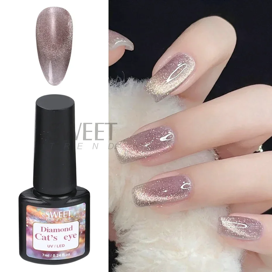 12 stücke Glitzernde Magnetische Cat Eye Gel Nagellack Set UV Kristall Semi-Permanent Lacke Glänzend Soak Off Lack maniküre Dekor