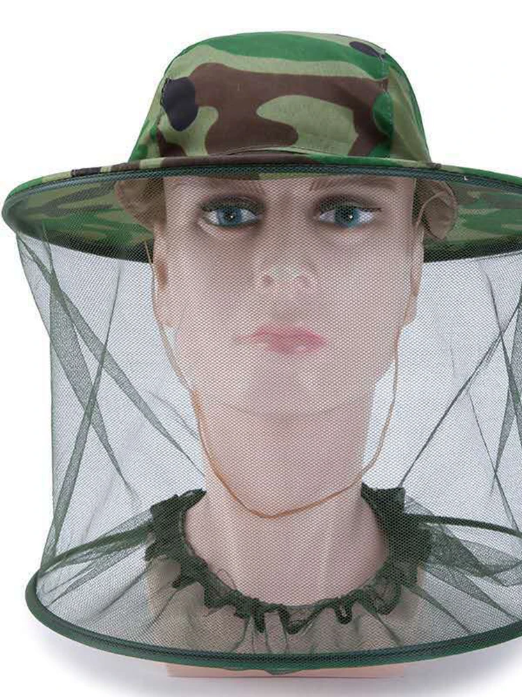 1pc Camouflage Beekeeping Hat with Mosquito Netting - Outdoor Anti-Mosquito Shawl Hat, Ideal for Fishing and Sun Protection, Mad