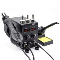 A96I-8586D Soldering Station LCD Dual Digital Display Electric Soldering 2 In1 750W Hot Air Welding Rework Station EU Plug