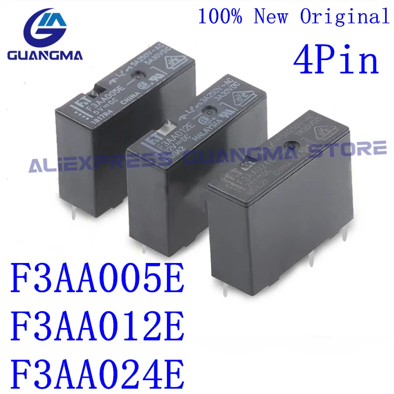 

50PCS Power Relay F.T F3AA005E F3AA012E F3AA024E 4Pin a group of normally open DC24V 12V 5VDC 100% New Original